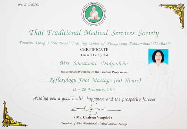THaimassage Zertifikat